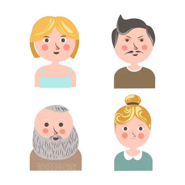İnsanlar yüz avatarları — Stok Vektör