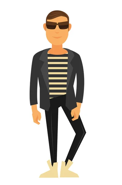 Hombre modelo de moda con ropa — Vector de stock