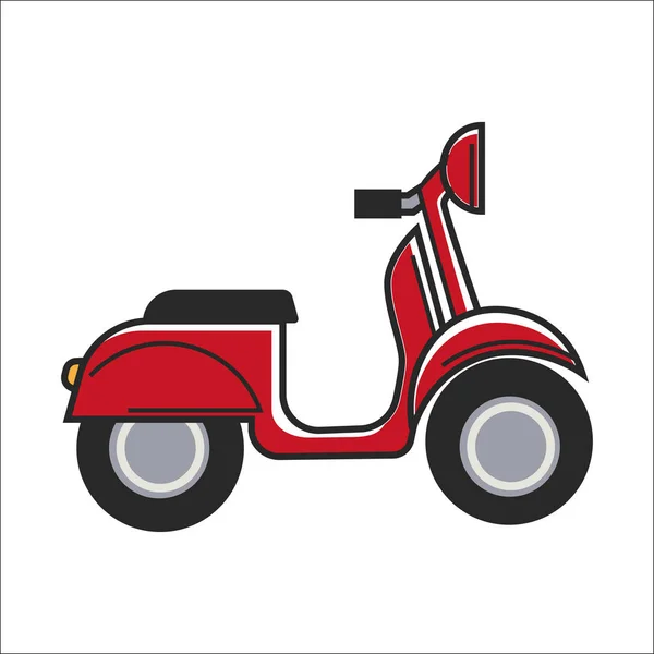 Scooter rojo pequeño — Vector de stock