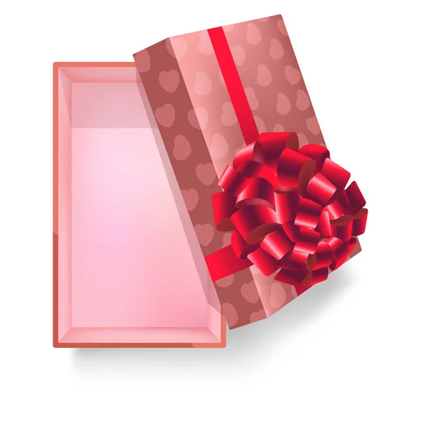 Caixa de presente com fita rosa — Vetor de Stock