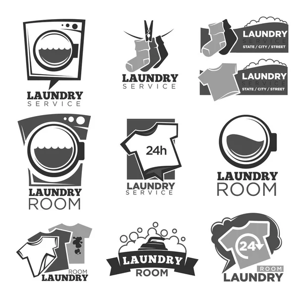 Laundry layanan label - Stok Vektor