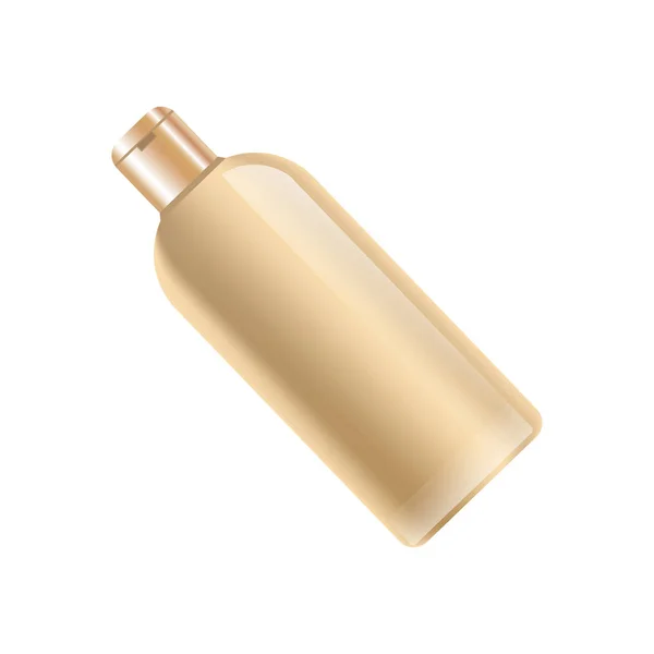 Butelka szamponu w kolorze beżowym — Wektor stockowy