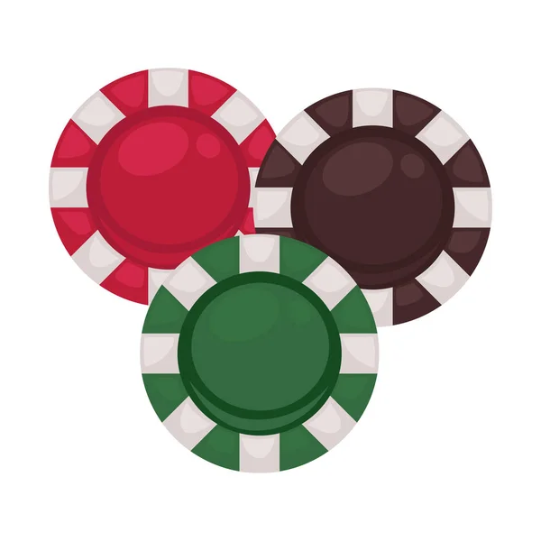 Three casino chips — Stock Vector