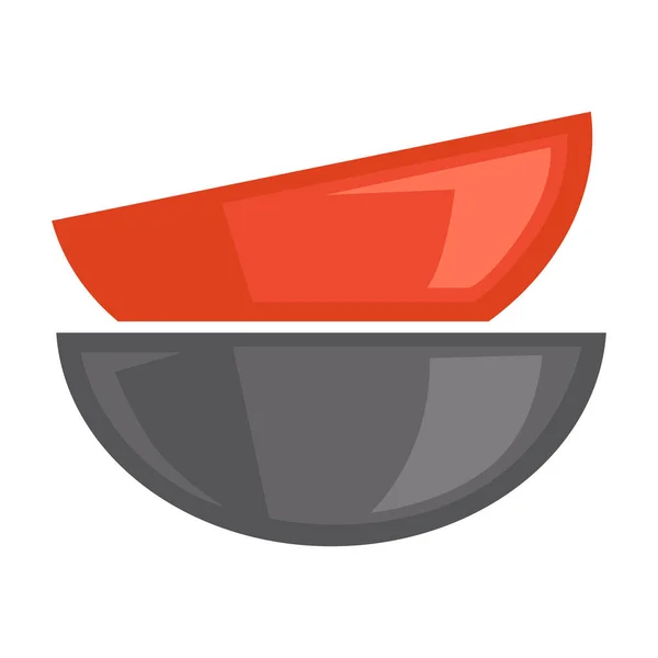 红色和灰色的碗 — 图库矢量图片