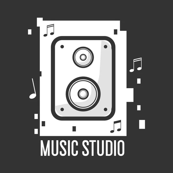 音楽スタジオのロゴ — ストックベクタ