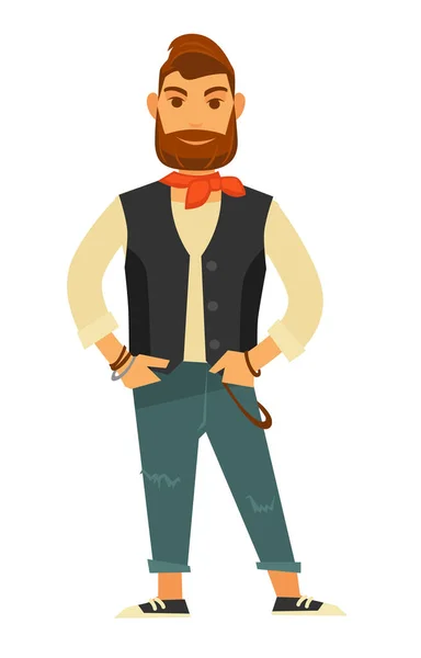 Elegante hombre barbudo — Vector de stock