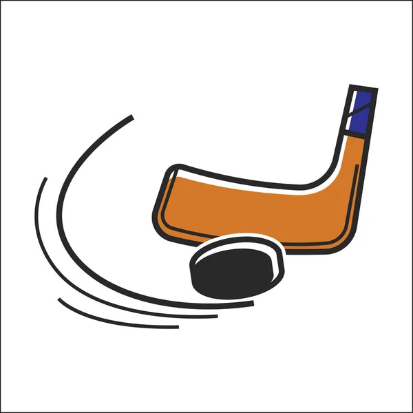 Kanadischer Hockeyschläger und Puck — Stockvektor