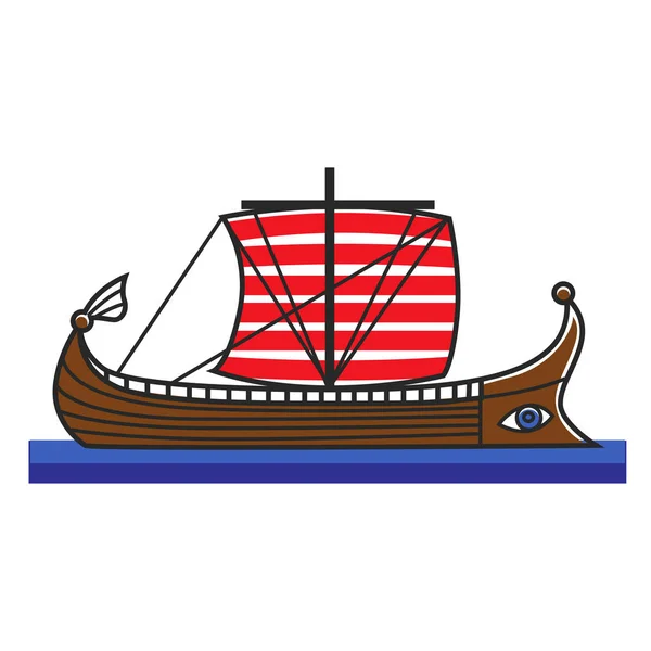 Barca greca Odissea argonauti — Vettoriale Stock