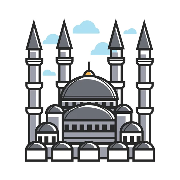 Turkey symbol mosque for culture — Stock Vector