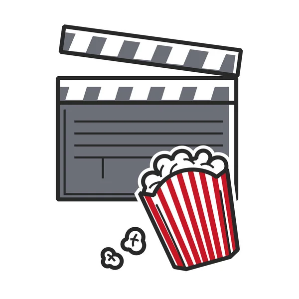 Palomitas de maíz y película clapper — Archivo Imágenes Vectoriales