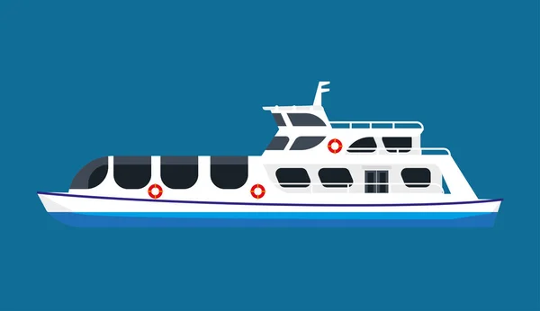 Bateau de croisière dans l'océan — Image vectorielle