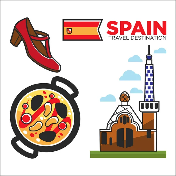 Espanha banner de destino de viagem —  Vetores de Stock