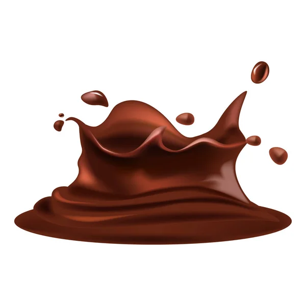 Salpicos de chocolate quente — Vetor de Stock