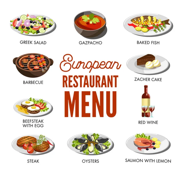 Cuisine restaurant menu — Stockový vektor