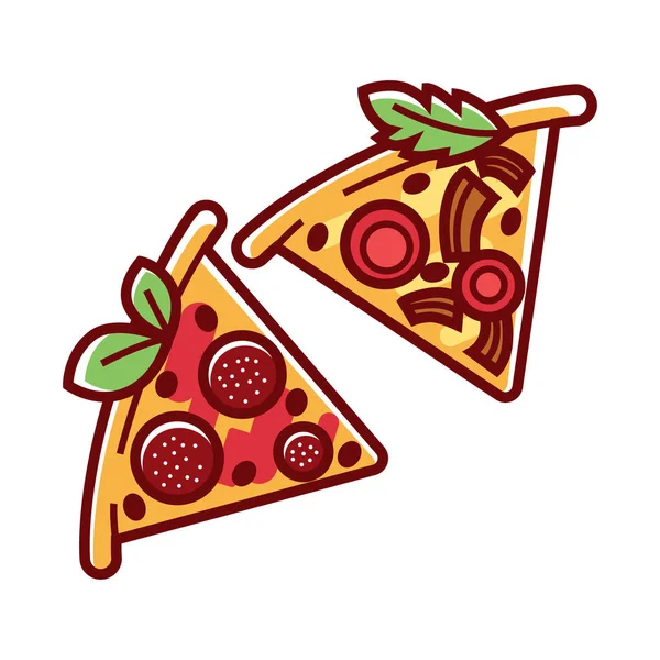 Tasty pizza pieces — Stock Vector