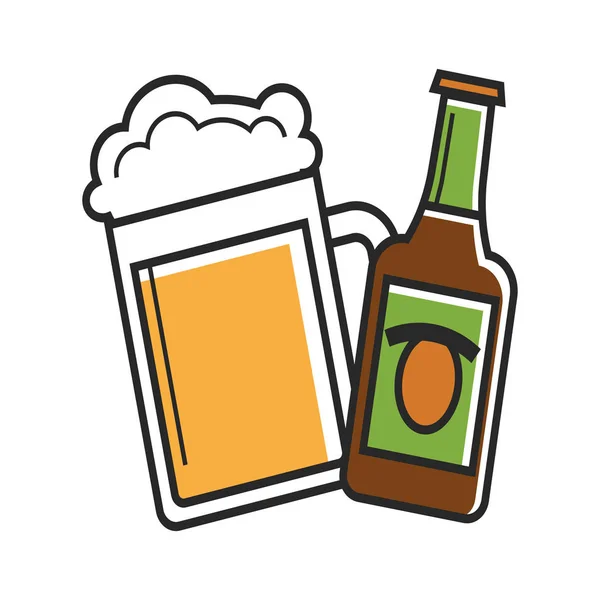 ガラスやビールの瓶 — ストックベクタ