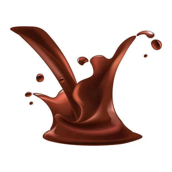 Çikolata sıçrama fondan damla — Stok Vektör