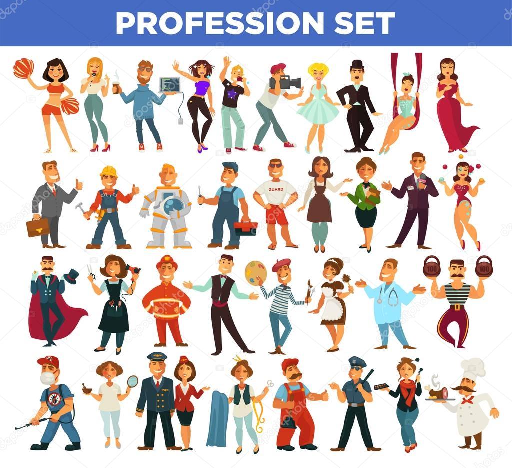 Characters of various professions set 
