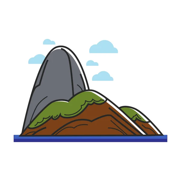 Insel mit großem Stein — Stockvektor