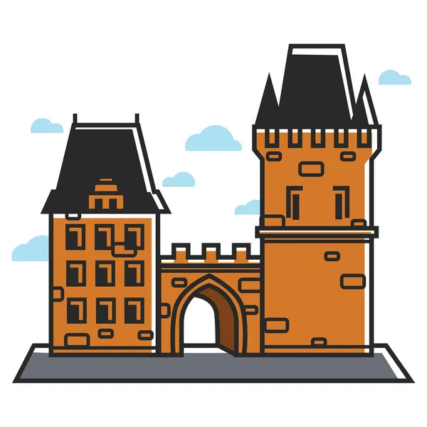 Castillo de Praga en checo — Vector de stock