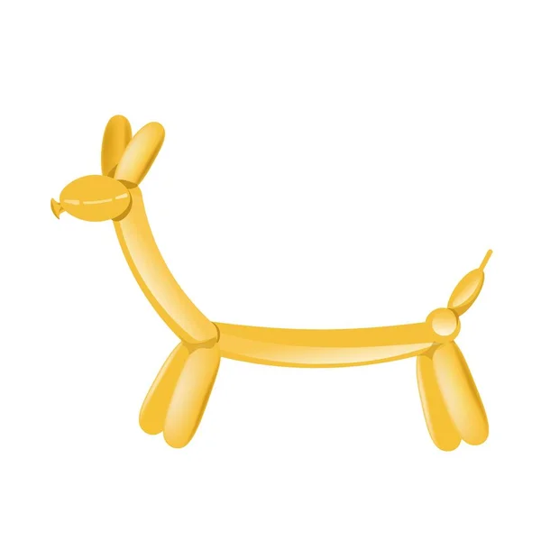 노란색 동물 풍선 입상 — 스톡 벡터