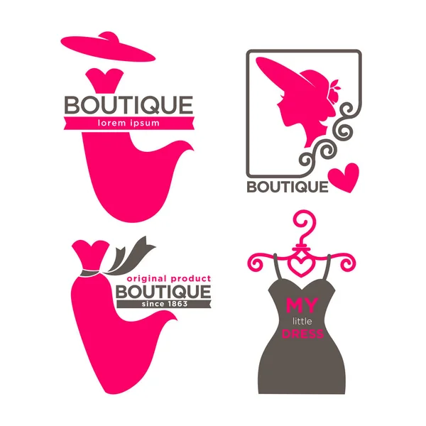 Different boutique emblems — Stock Vector