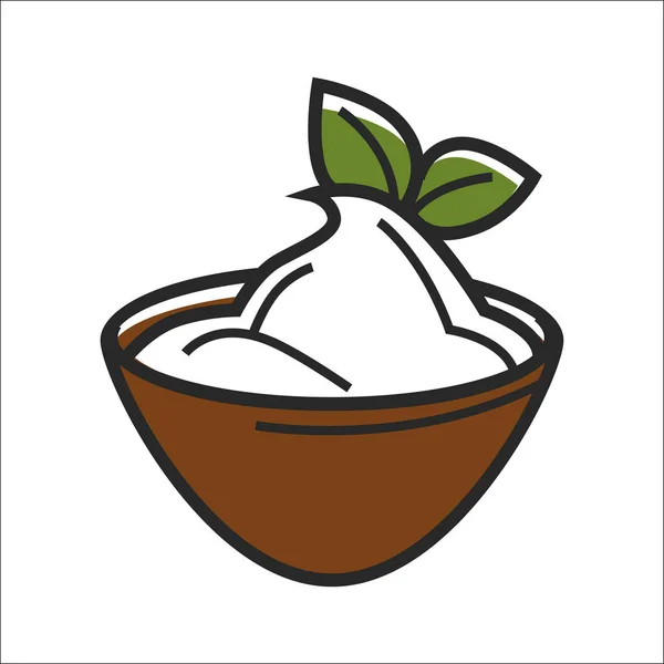 Bowl with sour cream — Stock Vector