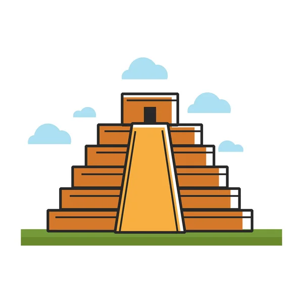 Antigua pirámide maya — Vector de stock