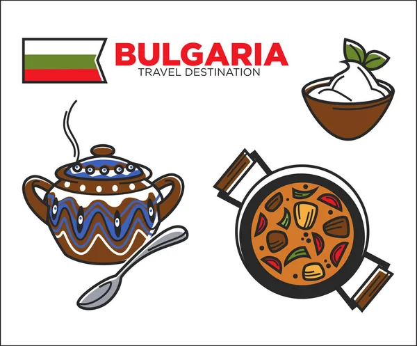 Tradiční bulharská jídla — Stockový vektor
