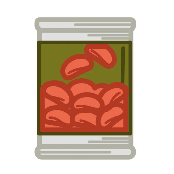 罐头的红豆 — 图库矢量图片