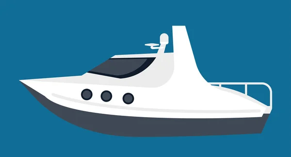 Small white yacht — Stock Vector
