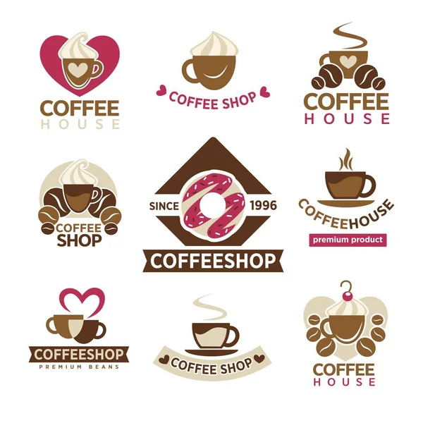 Coffee shop with premium products — Stock Vector