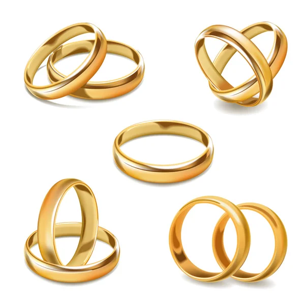 Gold wedding rings — Stock Vector