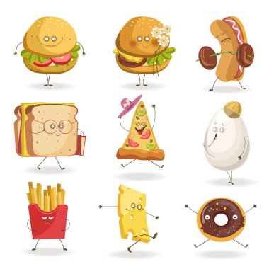 Fast food karikatür simgeleri