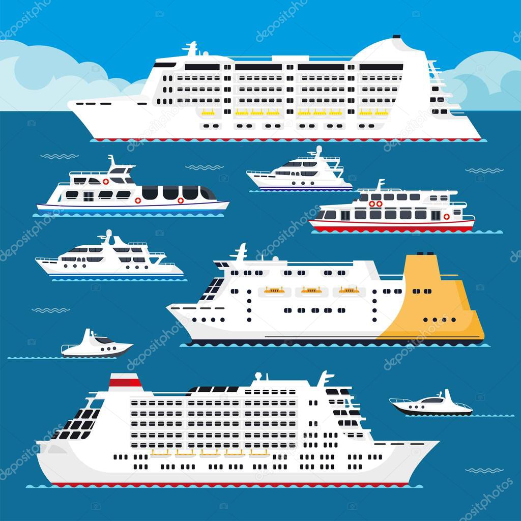 white cruise liner