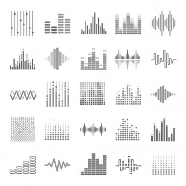 Müzik ekolayzer Icons set