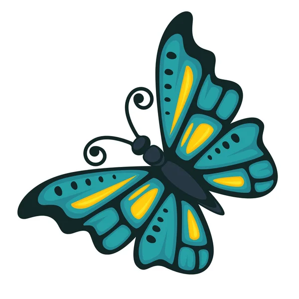 Butterfly with ornament on wings — Stock Vector