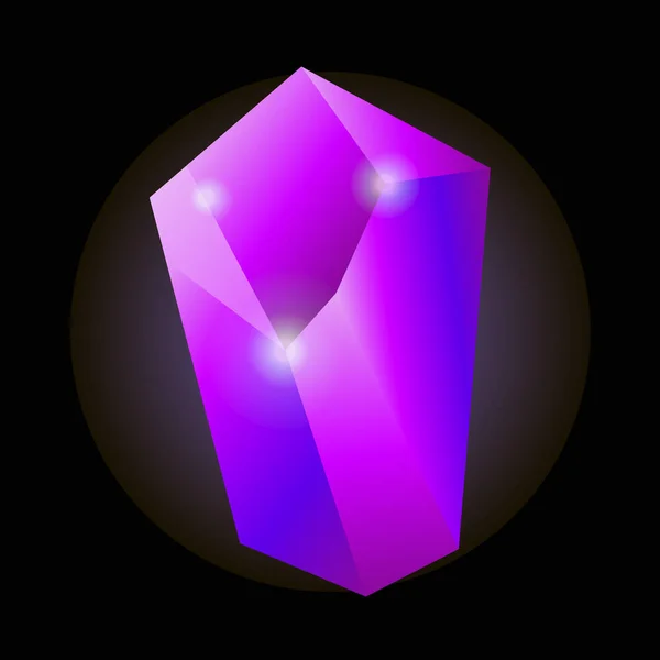 Cristal roxo brilhante — Vetor de Stock