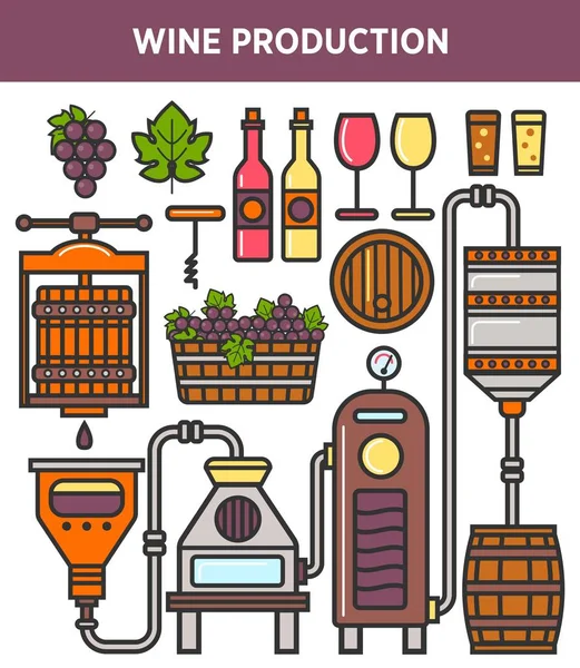 Usine de production de vin — Image vectorielle