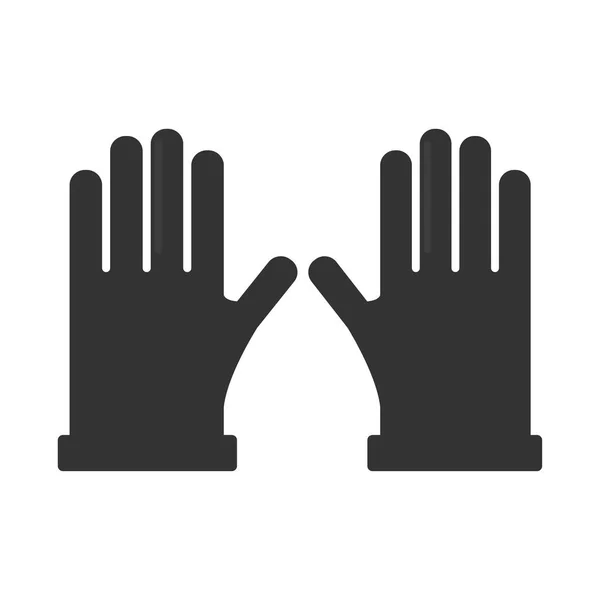 Paar schwarze Handschuhe Silhouetten — Stockvektor