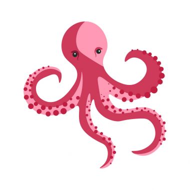 Uzun tentacles ile pembe ahtapot 