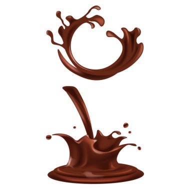 Delicious liquid dark chocolate clipart