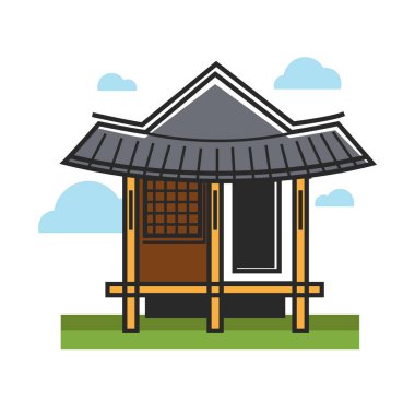 raditional Doğu ahşap bina. 