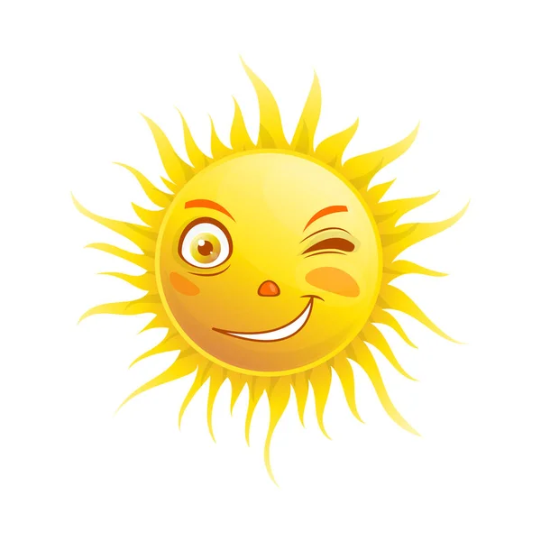 Güneş gülümseme simgesi — Stok Vektör