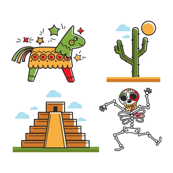 Simboli nazionali messicani — Vettoriale Stock