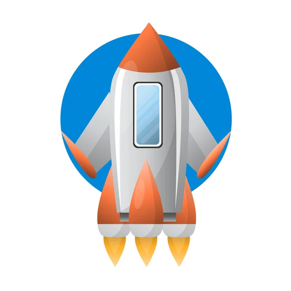 Voando futurista foguete nave espacial — Vetor de Stock