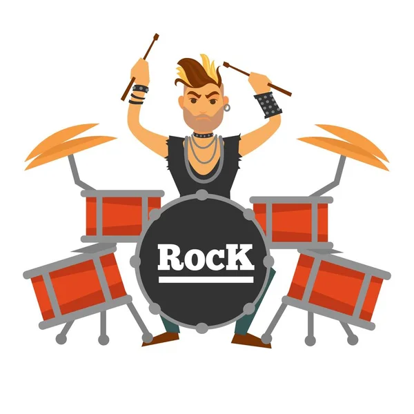 Drum játékos iroquois — Stock Vector