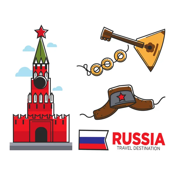 Russische Reisesymbole gesetzt — Stockvektor