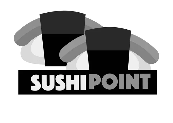 Logo del menú del punto de sushi — Vector de stock