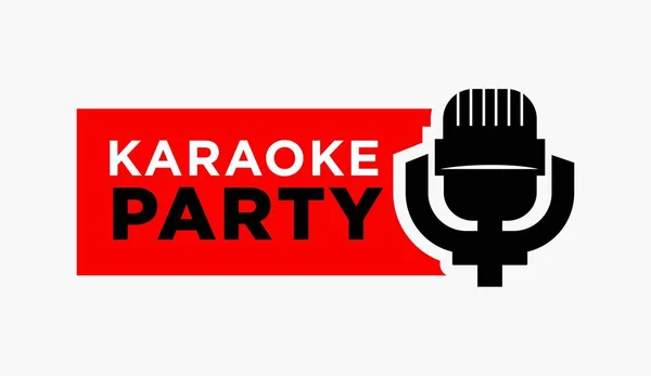 Karaoke fiesta emblema promocional — Vector de stock
